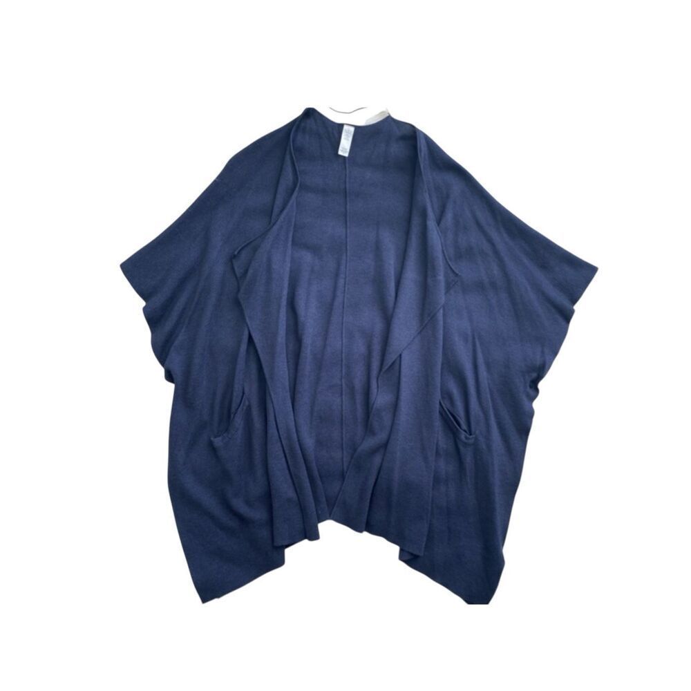 Lululemon After Asana Wrap  PONCHO cashmere BLD navy blue SWEATER sz OS